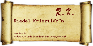 Riedel Krisztián névjegykártya